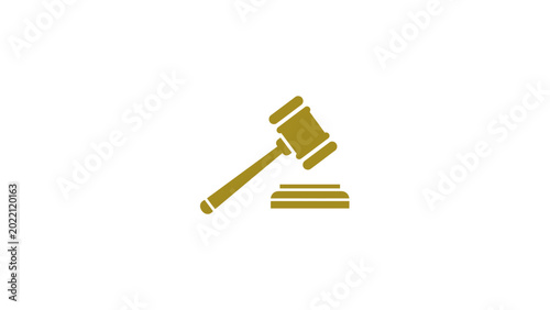 Cuadro en lienzo Golden Judge Gavel Icon for Legal and Justice Concepts