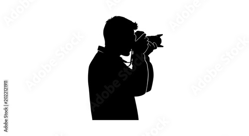 Man taking photo with camera.