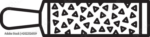 Photos Premium High-Resolution Flat Black  White Vector Icon Depicting a Rasp with Coar