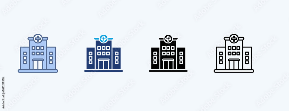 Fototapeta premium Hospital Multiple Icon Illustration Vector