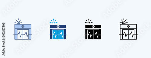Obraz na płótnie Emergency Room Multiple Icon Illustration Vector