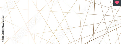 Cuadro en lienzo Chaotic straight random line composition in golden colors