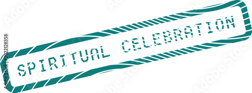Quadro su tela Distressed green stamp with text Spiritual Celebration for moments of joy and de