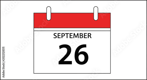 September twenty sixth calendar page.