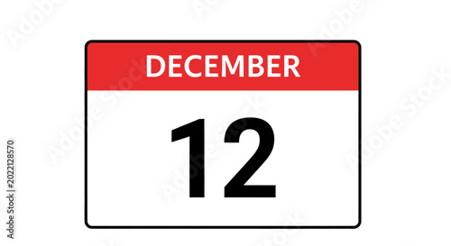 фотографія Calendar page for December twelfth.