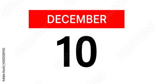 Foto December tenth calendar date number.