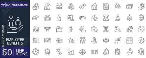 Φωτογραφία Employee benefits icons set