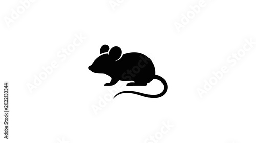 Bild auf Leinwand Mouse silhouette on a white background silhouette