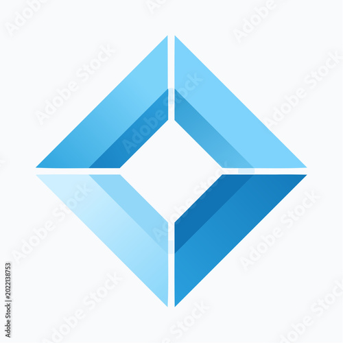 Abstract Blue Diamond Shape Logo