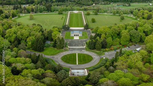 Aerial view of Epinal American Cemetery in France