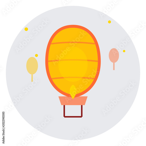 Vászonkép Yi Peng Sky Lantern Floating Lantern Festival Icon