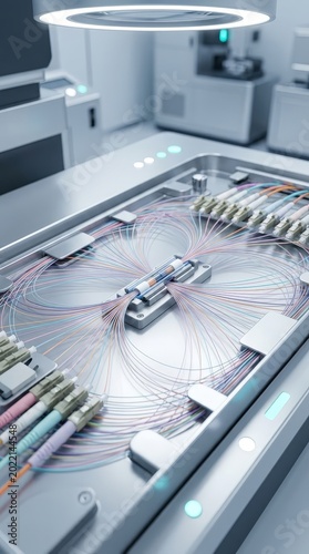 Fiber optic network connections in a modern data lab