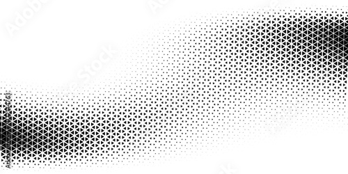 Abstract geometric black and white deco art halftone hexagone  and triangle print pattern
