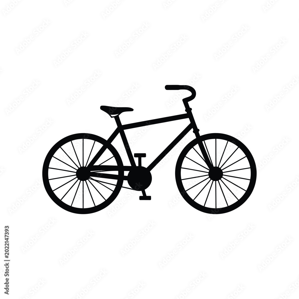 Fototapeta premium bicycle silhouette on white background high quality professional