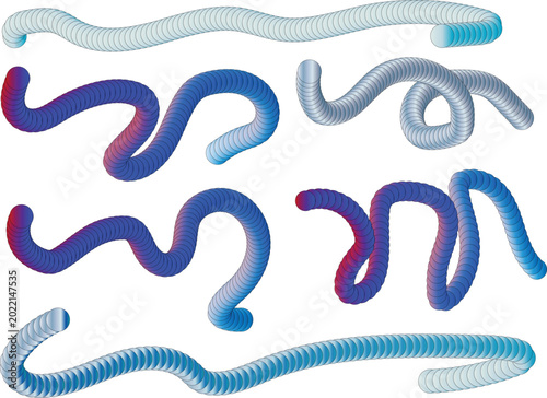 Colorful Curved Spiral Tube Abstract Elements Pack