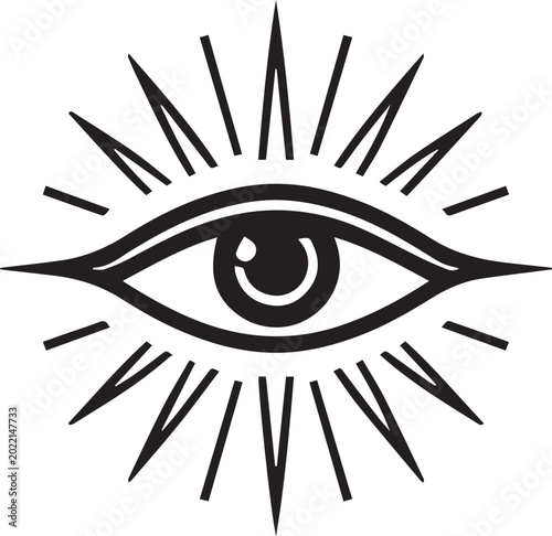 Canvas Print An intricate illustration, depicting a solitary eye gazing out with an air of profound insight and wisdom