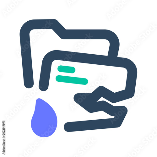 Data leak icon. hacker, security, information, computer, leak, hacking, malware, cybercrime, ransomware. Vector Icon Illustration