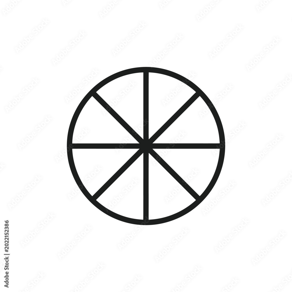 Obraz premium divided circle icon with eight segments high quality