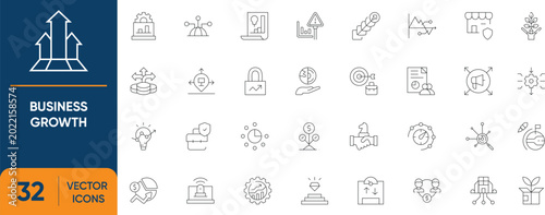 Fotografija Business Growth Icon Set