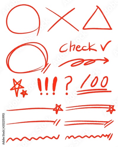 색연필 필기 채점 피피티 도형 세트(crayon ppt drawing set)