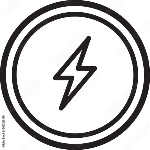 Schilderij op canvas Powerful Storm Shield with Lightning Bolt Vector Icon for Security Alerts, Weath