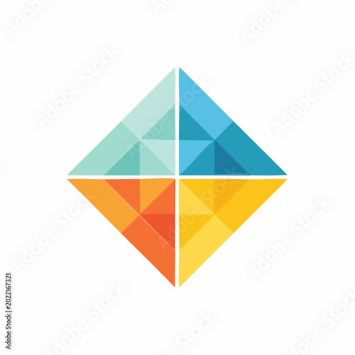 Free Download Geometric Diamond Logo with Four Quadrants - GFXLoad