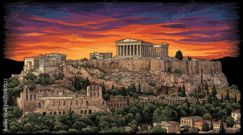 Tableau sur toile Acropolis of Athens Greece ancient citadel Parthenon