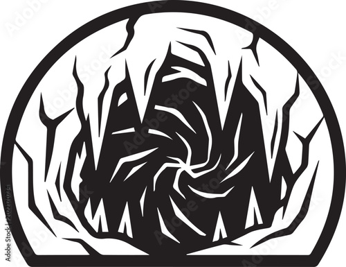 Fotografi Stunning Frosty Ice Cave Vector Icon Perfect for Winter-Themed Branding, Adventu