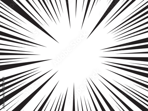
Dynamic manga panel styled background art. Black white action lines create energetic effect. Comic book design conveys speed, motion. Great for graphic novels, web comics backgrounds.