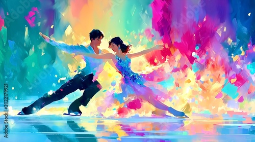 光彩が弾ける氷上のペアダンス幻想曲