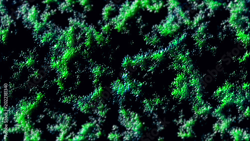 Natural organic pattern with glowing green textures and dark shadows. Conceptual background for ecology, nature, and biology.