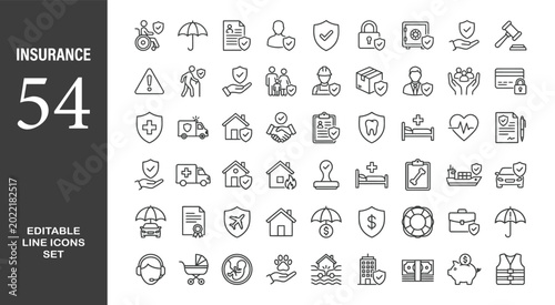 Foto Insurance and assurance icon set