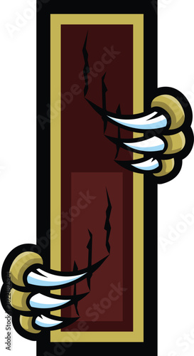 Alphabet Letter I Wolverine Claw Mascot Logo T-shirt Design Vector Illustration