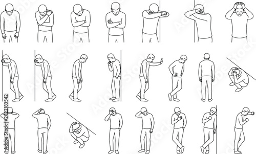 Foto Collection of cartoon characters expressing various emotions and poses