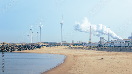 Photos Coastal Industry and Beach Landscapes at IJmuiden Beach, Netherlands, April 2026