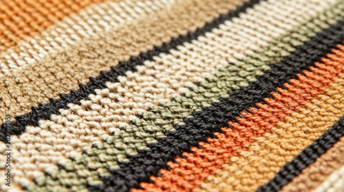 multicultural. Close-up of woven fabric in multicultural colors, symbolizing unity with warm earthy tones. event programs, museum guides, designed for cultural heritage projects and event programs.