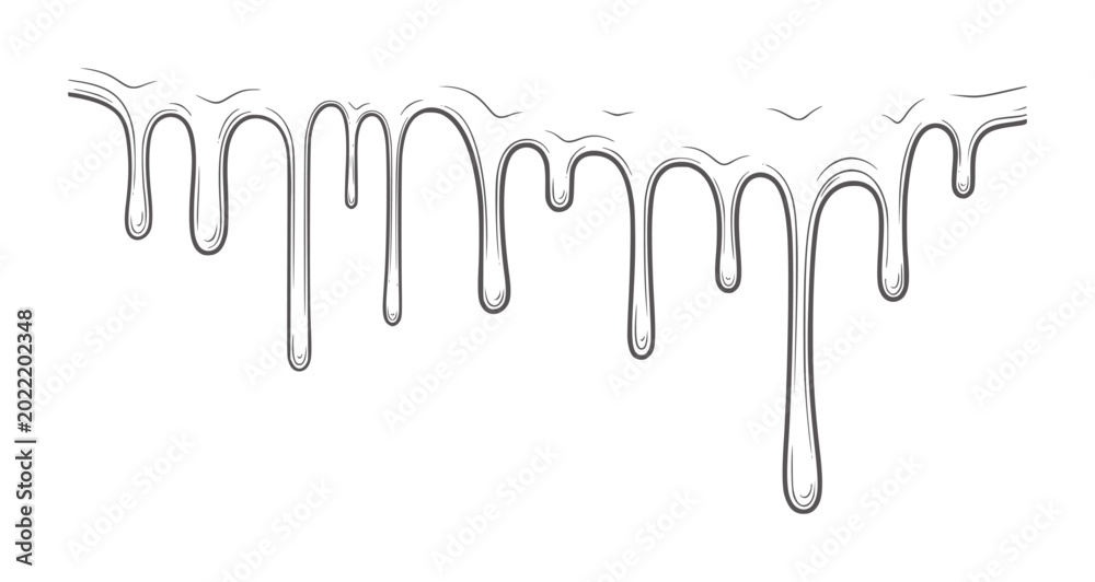 Foto Hand Drawn Dark Gray Dripping Liquid Border flow