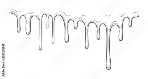 Foto Hand Drawn Dark Gray Dripping Liquid Border flow