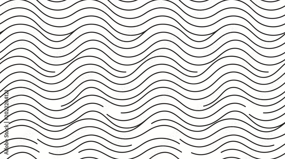 Αυτοκόλλητο Abstract black and white wavy line pattern suitable for graphic design and backgrounds