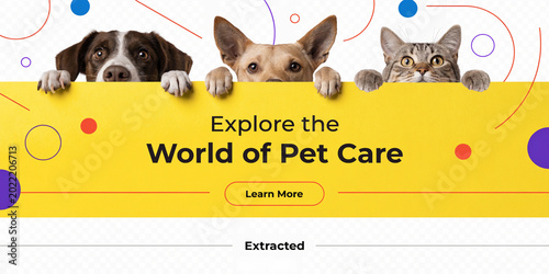 Dogs and Cats Peeking Over Web Banner Extracted 1