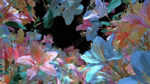 Colorful Tropical Fish Swimming in an Aquarium with Natural Water Plants