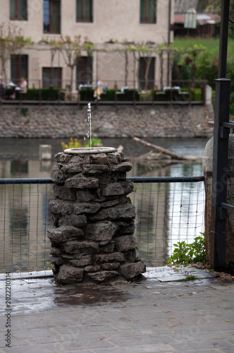drinking water fountain near the Mincio River in Borghetto, Italy