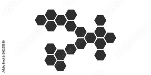 Fotografía A complex geometric pattern of interconnected, six-sided shapes, suggesting networks, structure, and abstract designs