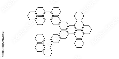 Obraz na plátně A modern illustration of hexagonal cells, a unique and versatile graphic, perfect for conveying concepts of complexity, interconnectivity, and digital innovation