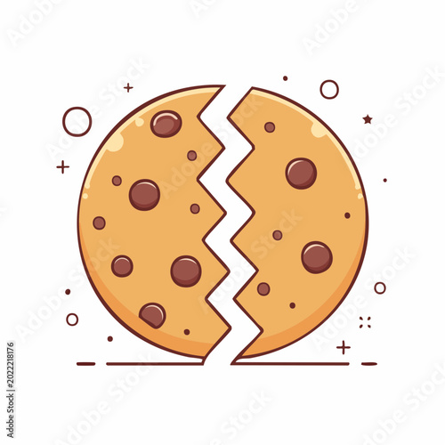 Broken Chocolate Chip Cookie Icon