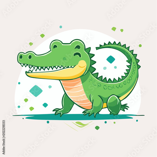 Cute Cartoon Alligator Illustration