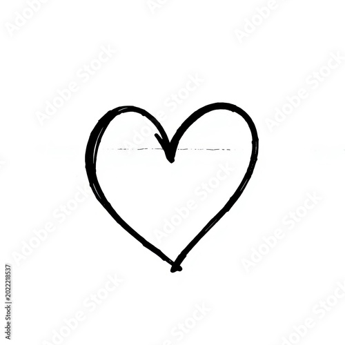 Simple black doodle heart on white line strip,  doodle,  icon