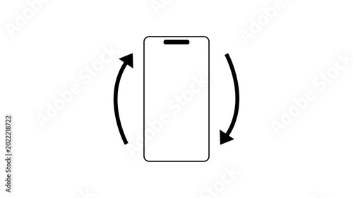 Smartphone Rotation Icon With Arrows Indicating Screen Orientation and Device Rotation. Design animation 4k video.