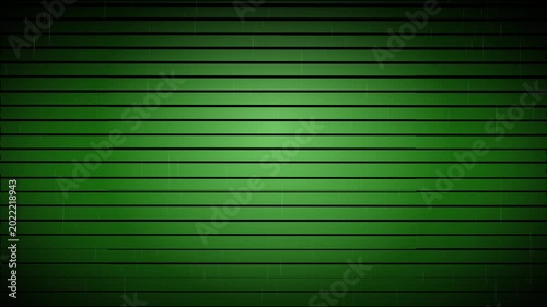 Green screen display with horizontal lines and scan effect.