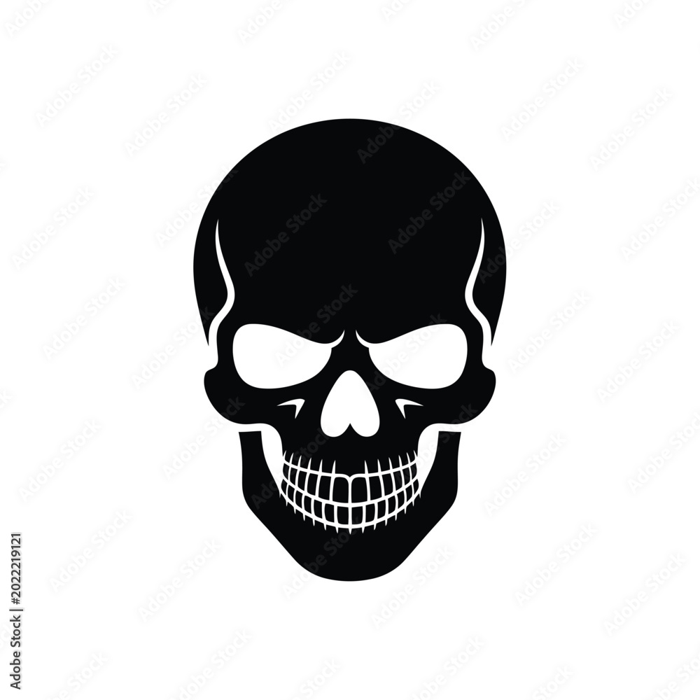 Obraz premium skull silhouette icon on white background